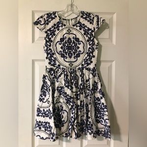 White & purple dress